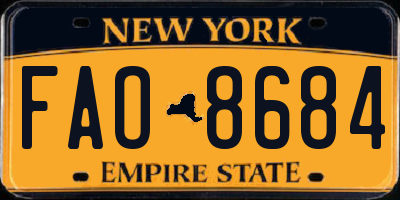 NY license plate FAO8684