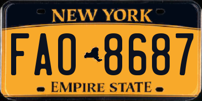 NY license plate FAO8687