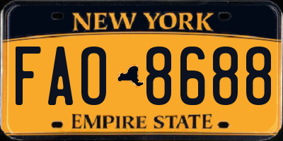 NY license plate FAO8688