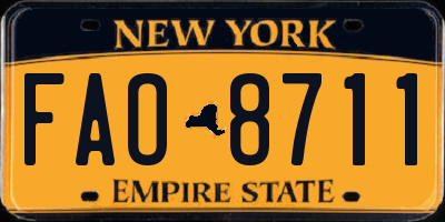 NY license plate FAO8711