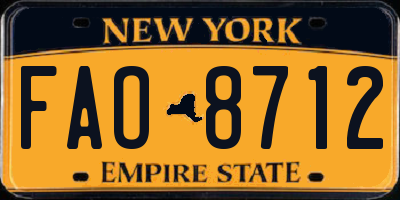 NY license plate FAO8712