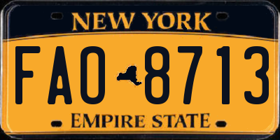 NY license plate FAO8713
