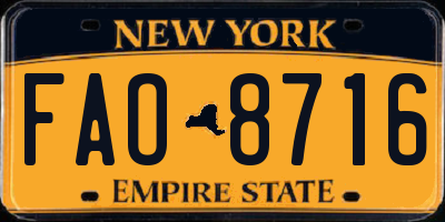 NY license plate FAO8716
