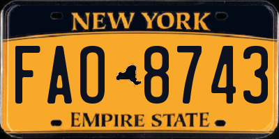 NY license plate FAO8743
