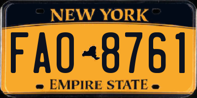 NY license plate FAO8761