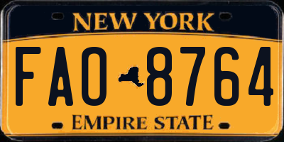 NY license plate FAO8764