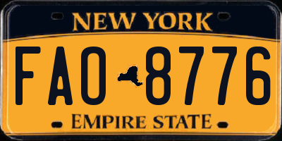 NY license plate FAO8776