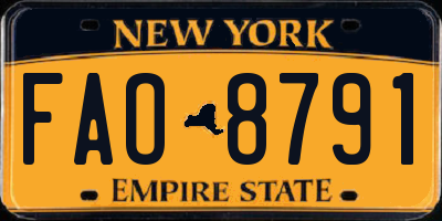 NY license plate FAO8791