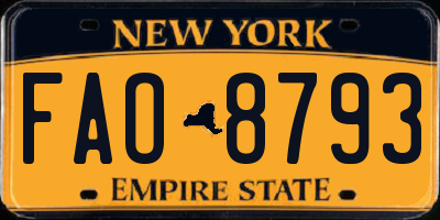 NY license plate FAO8793