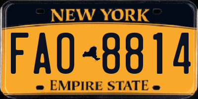 NY license plate FAO8814