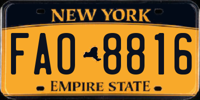 NY license plate FAO8816
