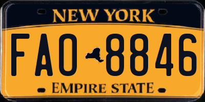 NY license plate FAO8846