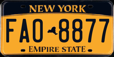 NY license plate FAO8877