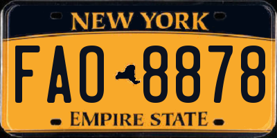 NY license plate FAO8878