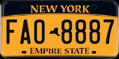 NY license plate FAO8887
