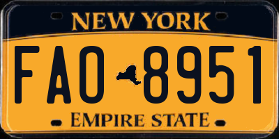 NY license plate FAO8951