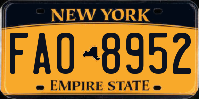 NY license plate FAO8952