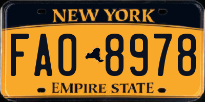 NY license plate FAO8978
