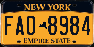 NY license plate FAO8984