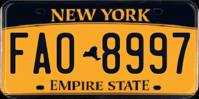 NY license plate FAO8997