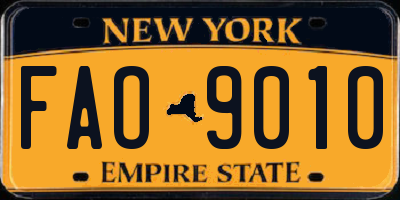 NY license plate FAO9010