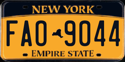 NY license plate FAO9044