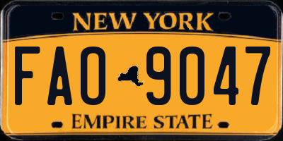 NY license plate FAO9047