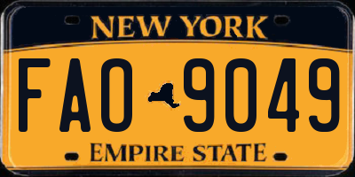 NY license plate FAO9049