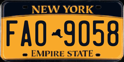 NY license plate FAO9058