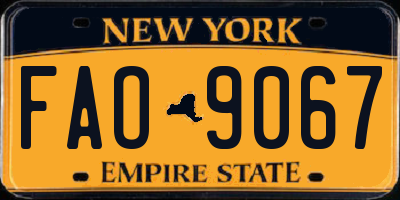 NY license plate FAO9067
