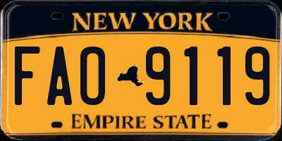 NY license plate FAO9119