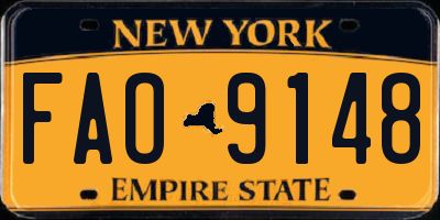 NY license plate FAO9148