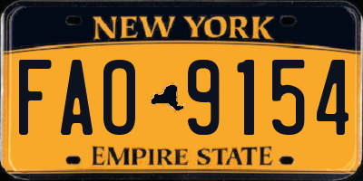 NY license plate FAO9154