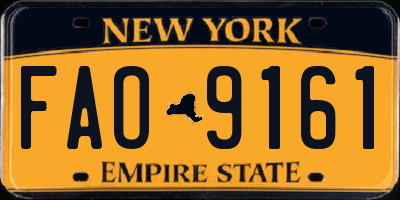 NY license plate FAO9161