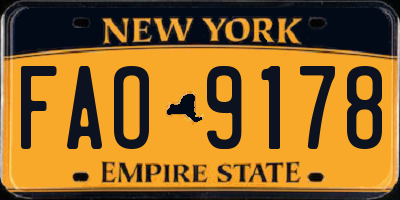 NY license plate FAO9178