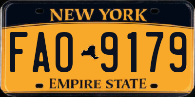NY license plate FAO9179