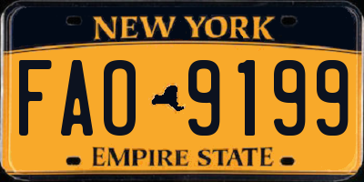 NY license plate FAO9199