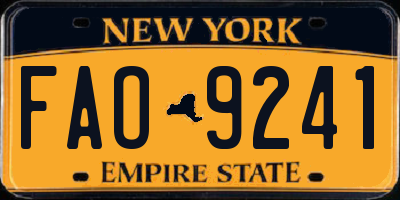 NY license plate FAO9241