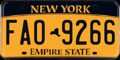 NY license plate FAO9266