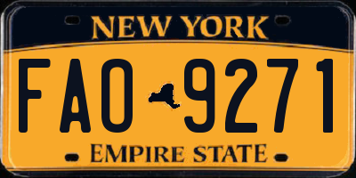 NY license plate FAO9271