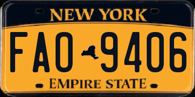 NY license plate FAO9406