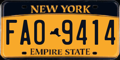 NY license plate FAO9414