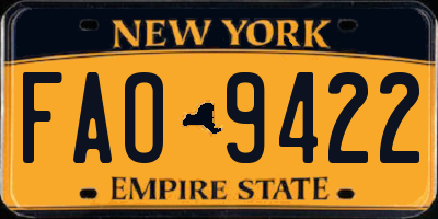 NY license plate FAO9422