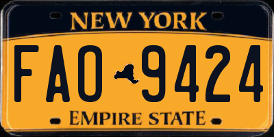 NY license plate FAO9424