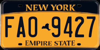 NY license plate FAO9427