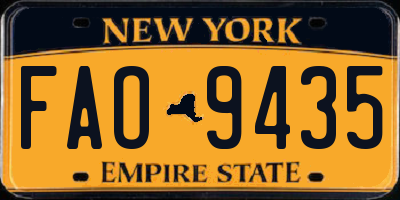 NY license plate FAO9435