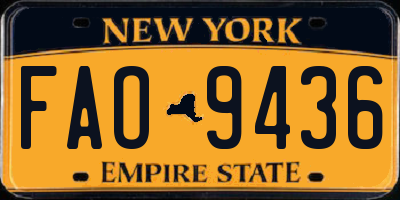 NY license plate FAO9436