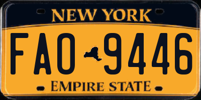 NY license plate FAO9446