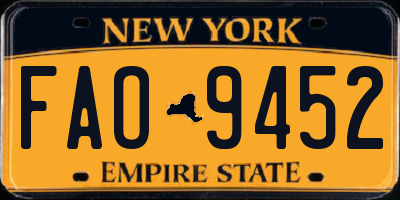 NY license plate FAO9452