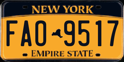 NY license plate FAO9517
